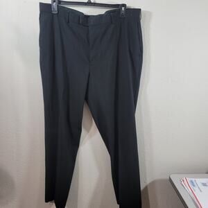 Perry Ellis Portfolio Black Flat Front Dress Pants Size 42 Slashed Pockets